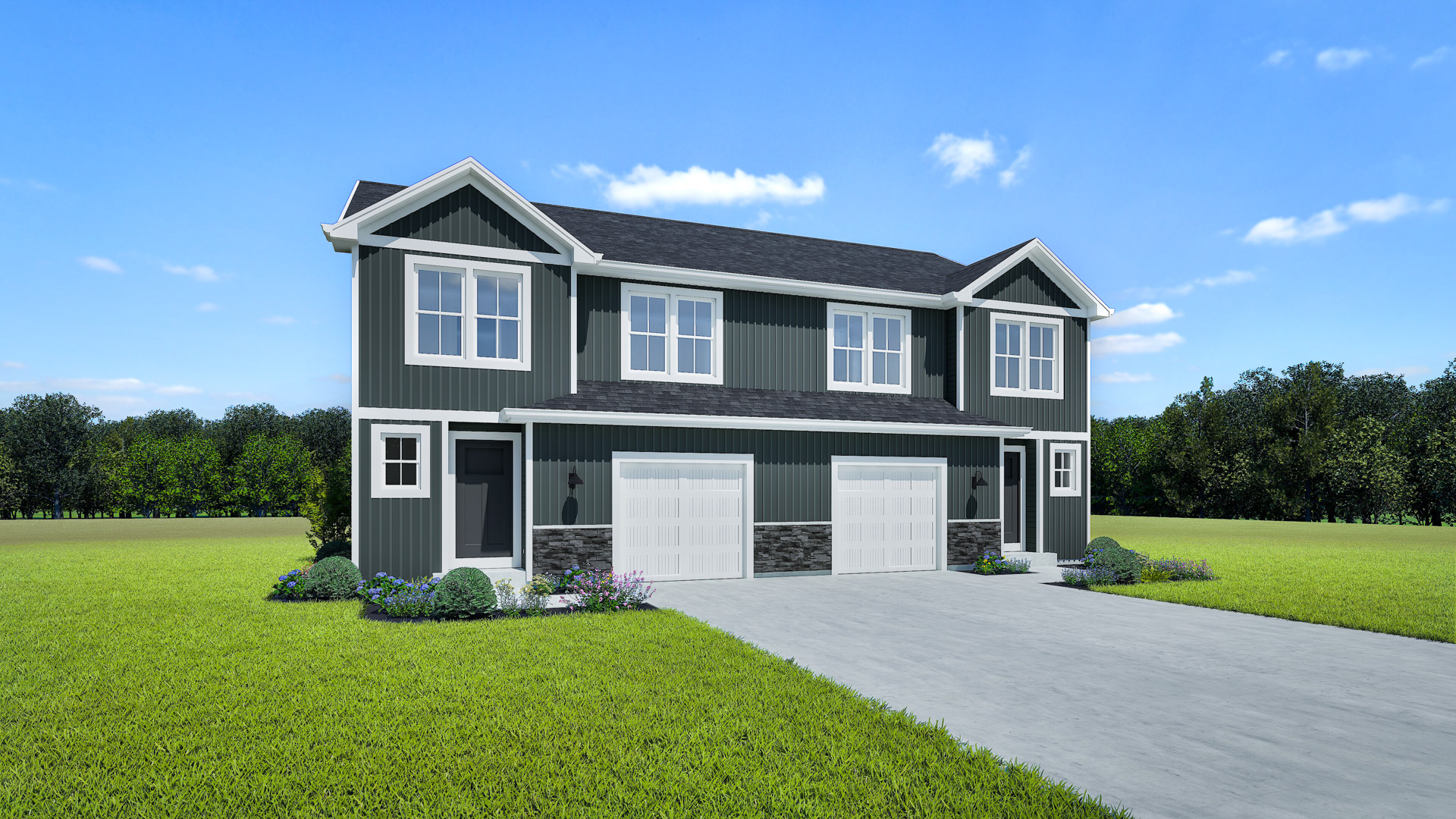 The Maple-Oakley Duplex Model by Stepping Stone Homes WI