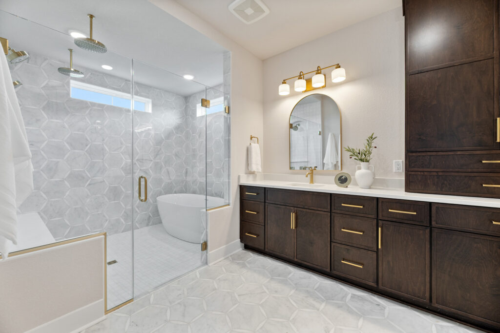 The Elsa 2026 Parade Model Master Bathroom by Stepping Stone Homes WI