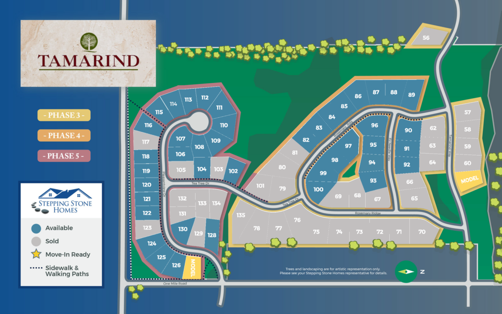 Tamarind Map New Home Community in Menomonee Falls Wisconsin