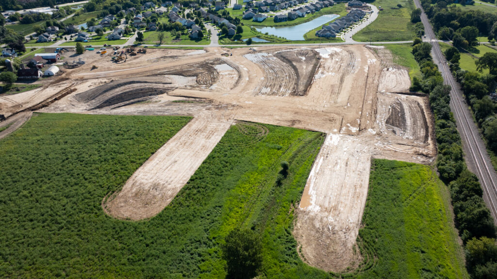 Aerial View of the Weston Acres New Home Development in Oconomowoc WI
