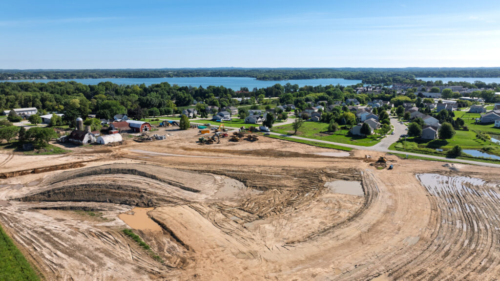 Aerial View of the Weston Acres New Home Development in Oconomowoc WI