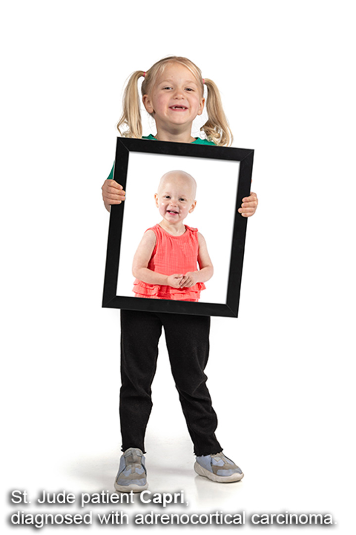 St. Jude patient Capri, diagnosed with adrenocortical carcinoma.