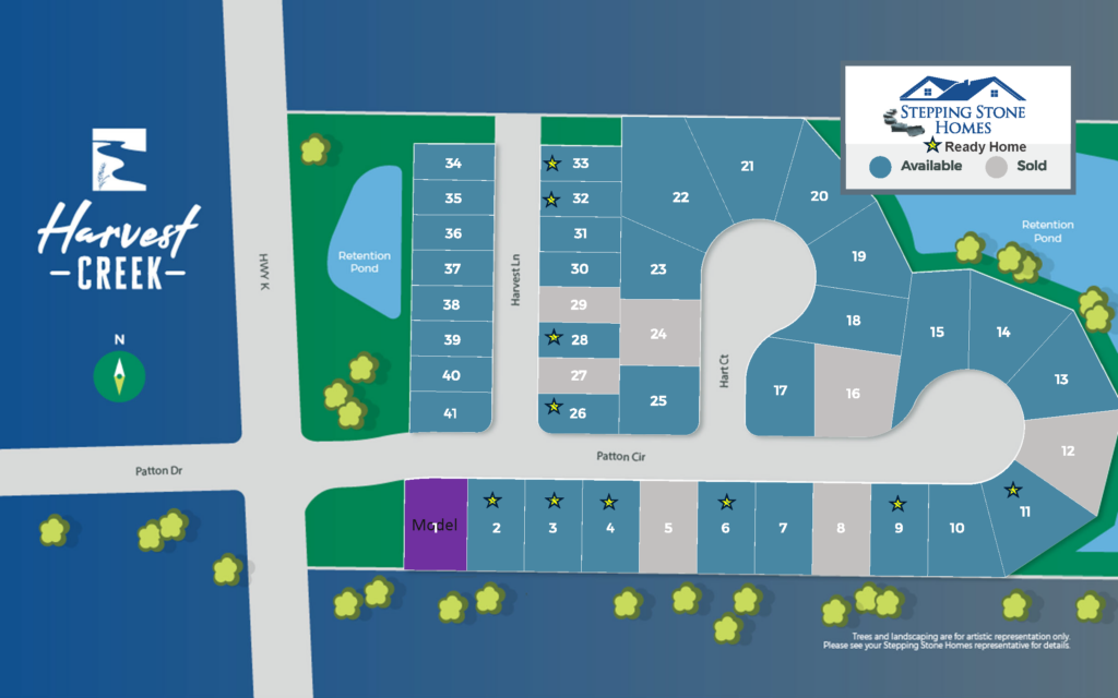 Harvest Creek New Home Community Map in Hartford Wisconsin by Stepping Stone Homes
