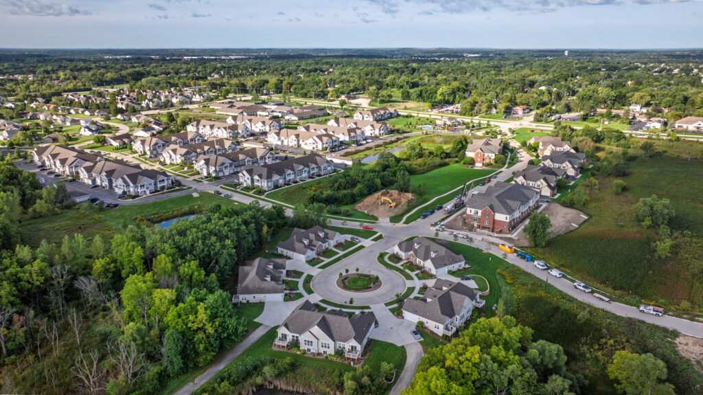 Aerial View of the Colonial Woods Condos in Oak Creek WI