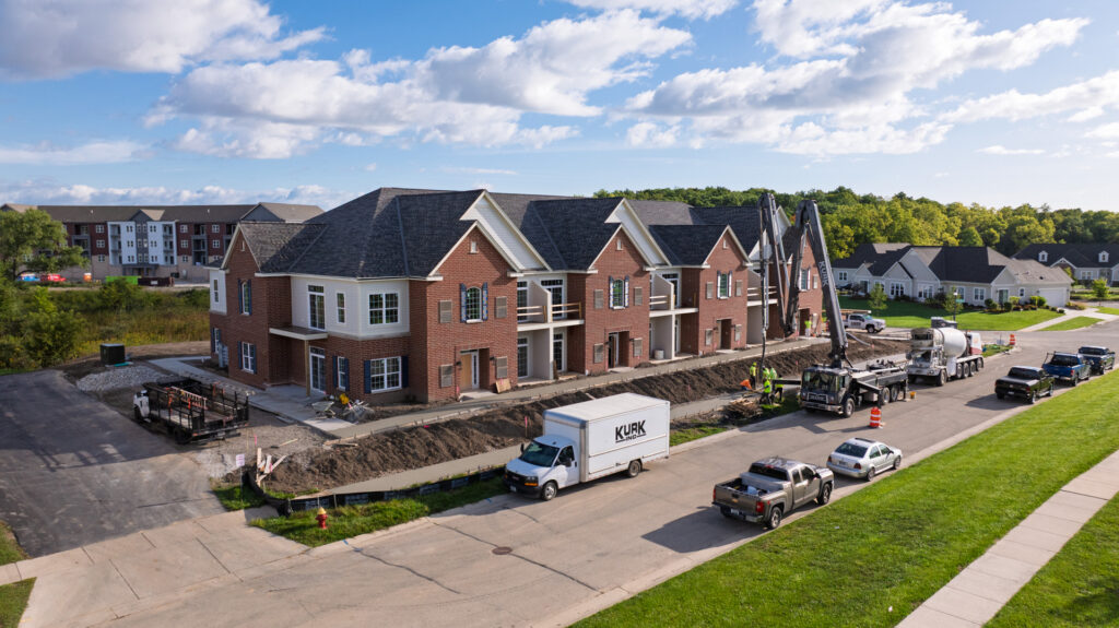 Aerial View of the Colonial Woods Condos in Oak Creek WI