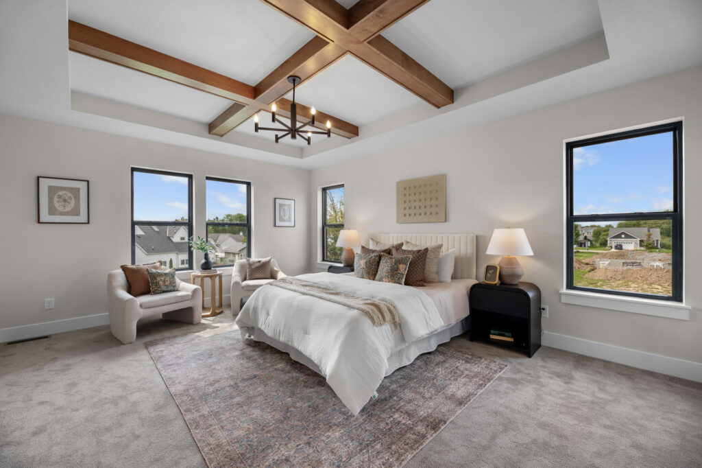 The Prescott Master Bedroom by Stepping Stone Homes WI