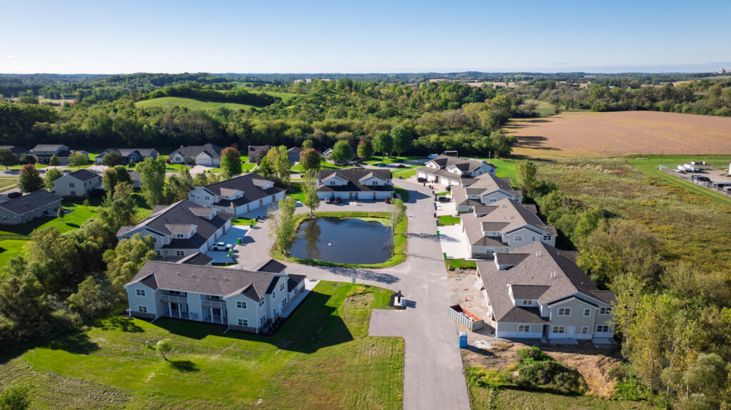 Aerial View of the Quiet Meadows Condos in Johnson Creek WI