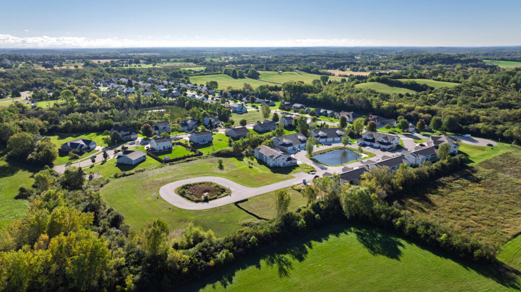 Aerial View of the Quiet Meadows Condos in Johnson Creek WI