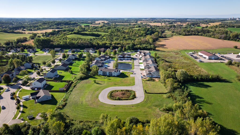 Aerial View of the Quiet Meadows Condos in Johnson Creek WI