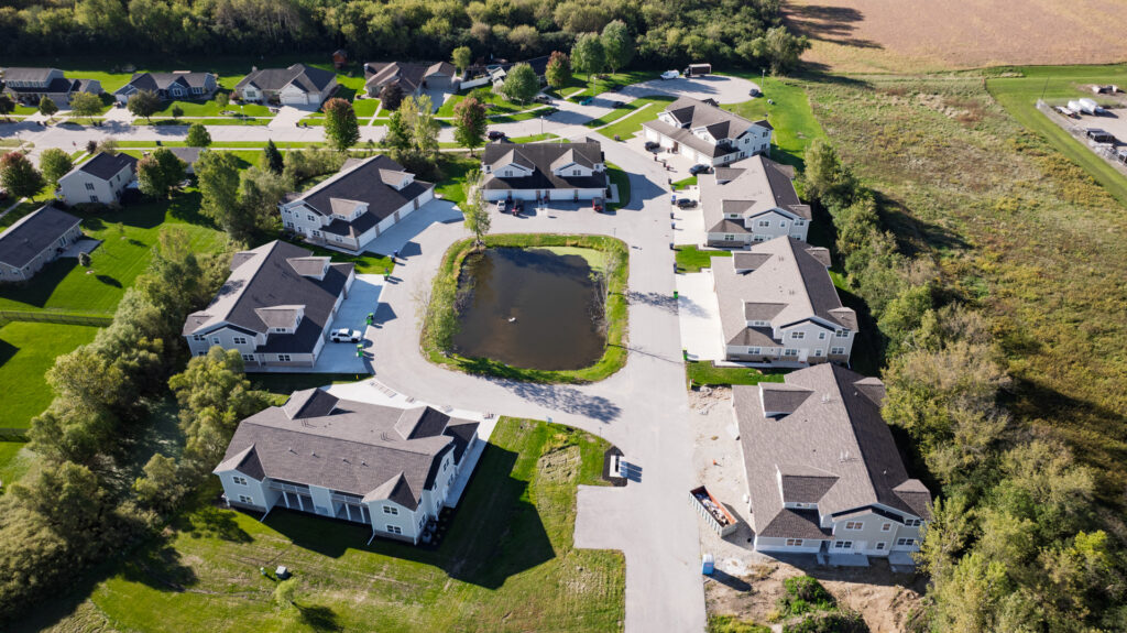 Aerial View of the Quiet Meadows Condos in Johnson Creek WI