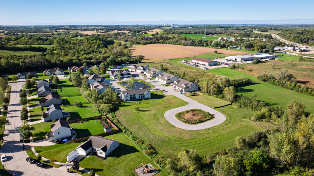Aerial View of the Quiet Meadows Condos in Johnson Creek WI