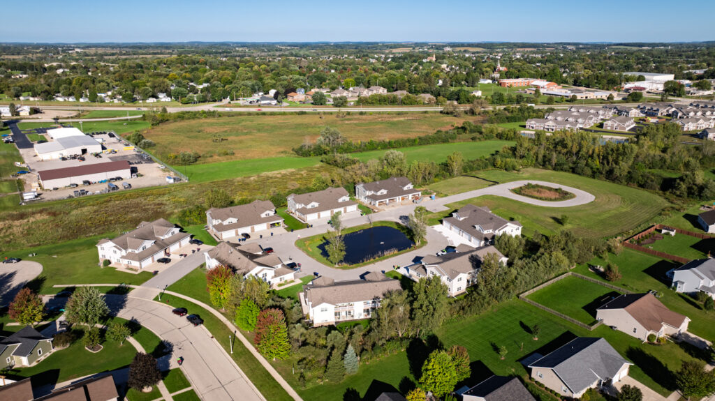 Aerial View of the Quiet Meadows Condos in Johnson Creek WI