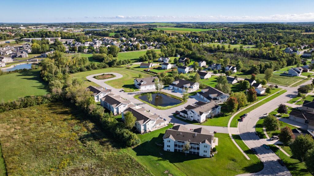 Aerial View of the Quiet Meadows Condos in Johnson Creek WI