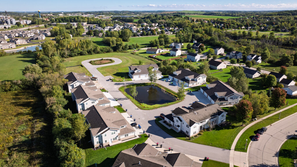 Aerial View of the Quiet Meadows Condos in Johnson Creek WI