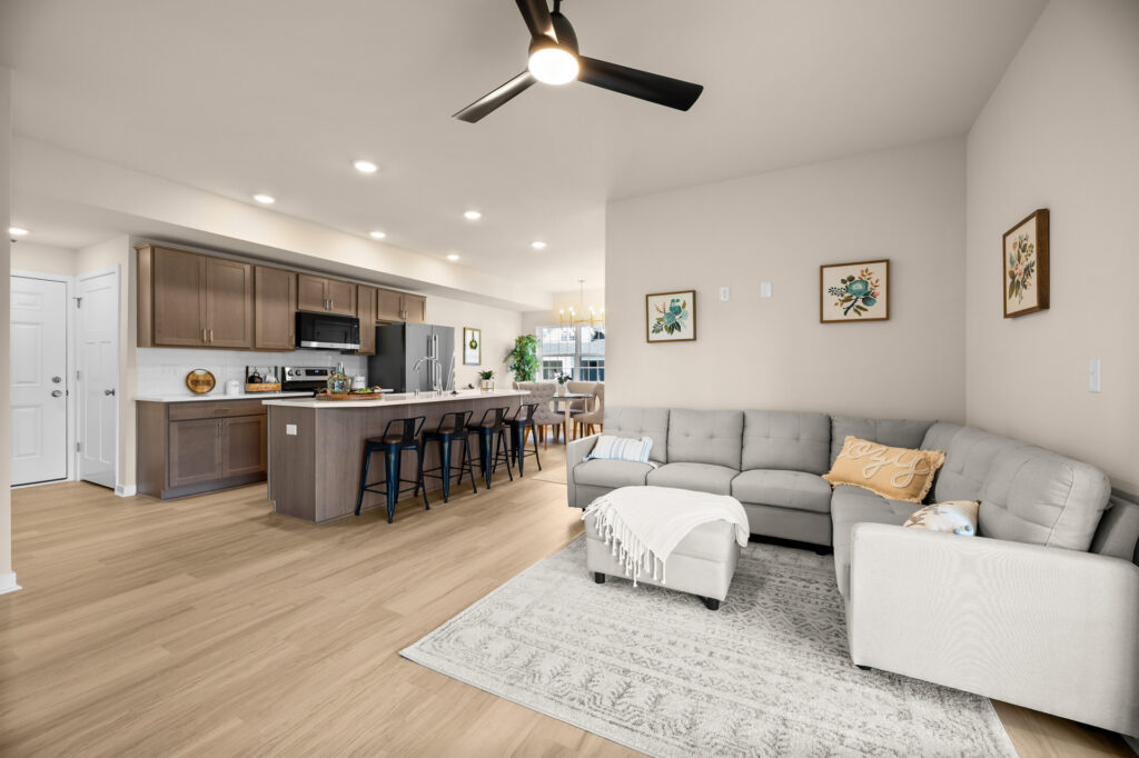 Quiet Meadows Great Room by Stepping Stone Homes WI