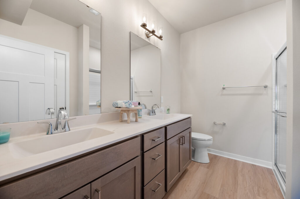 Quiet Meadows Master Bathroom by Stepping Stone Homes WI