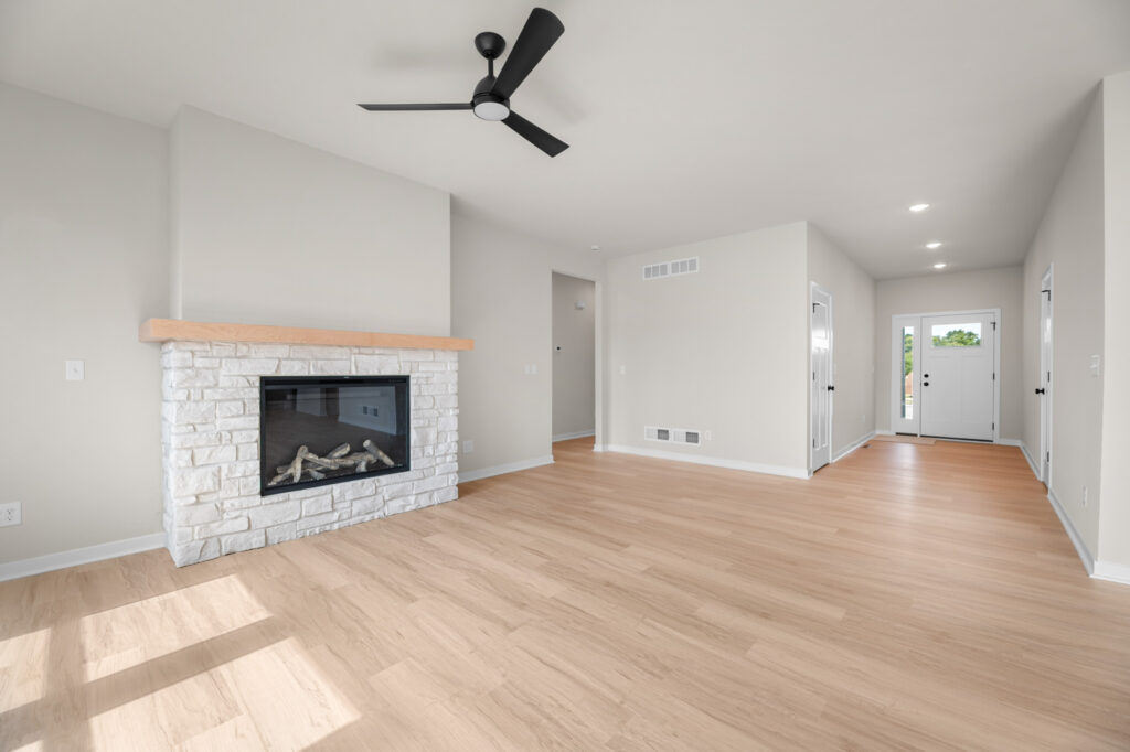 The Rosebud Living Room by Stepping Stone Homes WI