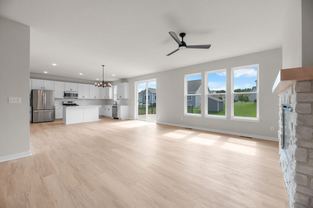 The Rosebud Living Room by Stepping Stone Homes WI