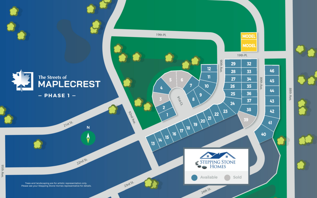 The Streets of Maplecrest New Home Community Map Somers WI