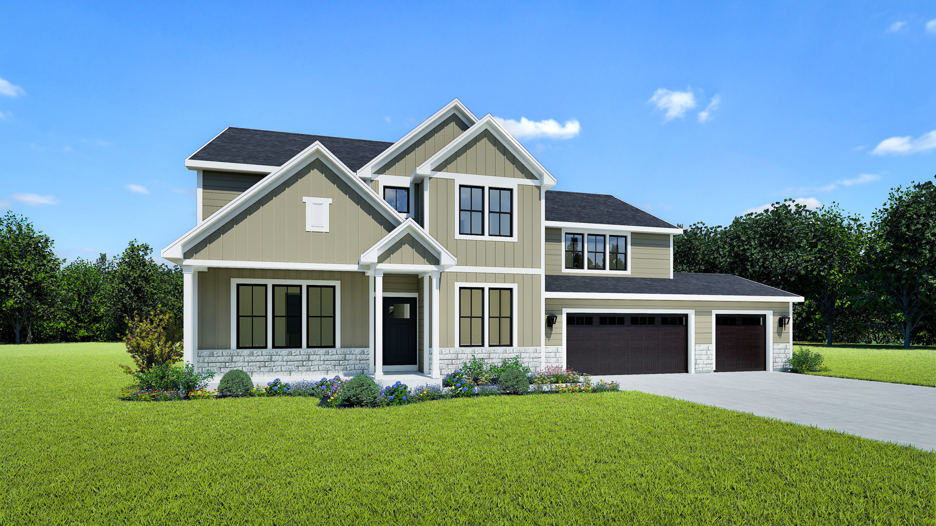 The Stratton Home Rendering by Stepping Stone Homes WI